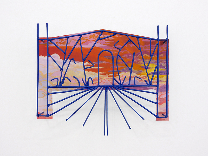 Feliep alvarez Parisi - Un punto cardinal, 2024 Hierro y pintura sintética sobre mural, 40 x 50 cm aprox