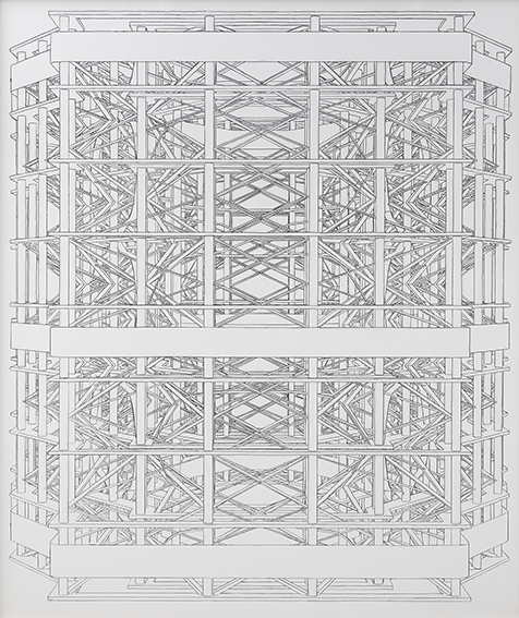 Siquier, Pablo. 0305, 2003. Lápiz sobre papel, 145 x 125 cm.