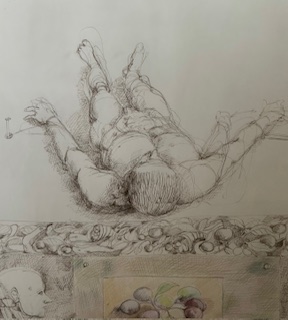 Así Pasó 83x103 - Tinta s_cartulina y lápiz color Año 1997