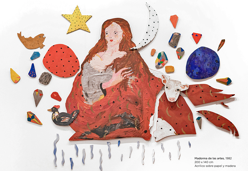 Diana Aisenberg, Madonna de las Artes, 1982, Acrilico sobre papel y madera, 200 x 140 cm. jpg - Galería Aldo de Sousa