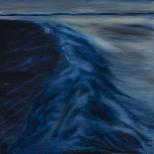 Los oráculos dicen que fue el viento, Serie DE NOCHE EL AGUA SUEÑA QUE ES AIRE, 150 cm x 150 cm, óleo sobre tela, 2023