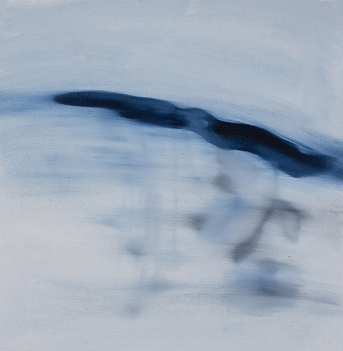 Baño de bosque, Serie DE NOCHE EL AGUA SUEÑA QUE ES AIRE, 25 cm x 25 cm óleo sobre tela, 2023