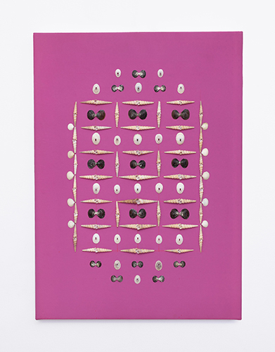 Composición nº4, caracoles sobre papel serigrafiado montado en lienzo, 70 x 50 cm , 2026