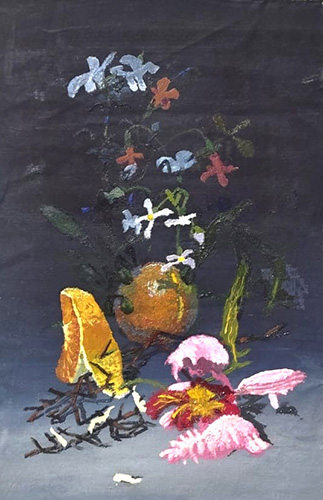Max romero - frutas y flores - 2025 - oleo sobre tela - 20 x 26 - Gascon Galeria